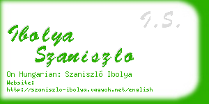 ibolya szaniszlo business card