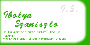 ibolya szaniszlo business card